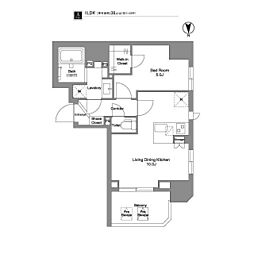 ＢＰＲレジデンス王子 8階1LDKの間取り