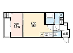 JR高崎線 上尾駅 徒歩9分の賃貸アパート 3階1LDKの間取り