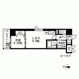 LA BELJOUR錦糸町 4階1LDKの間取り