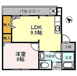 京阪石山坂本線 びわ湖浜大津駅 徒歩4分の賃貸マンション 1階1LDKの間取り