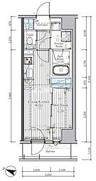 ミライズ横濱SOUTHレジデンス 3階1DKの間取り
