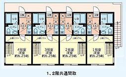 クリムゾンハイツ的場 2階1Kの間取り