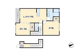 ファミリーヒルズ星ヶ丘I 2階2LDKの間取り