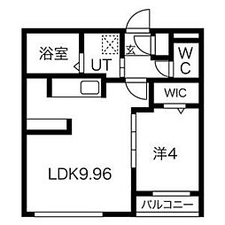 ガイアールS6 5階1LDKの間取り