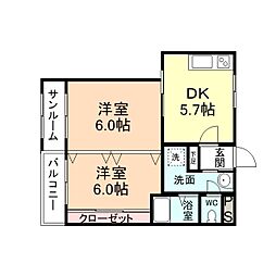 間取図画像 2DK