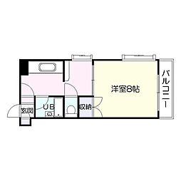 エクステンド武町 1DKの間取図画像