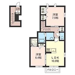 ルミエール 2階2LDKの間取り
