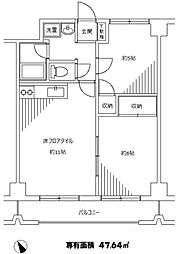 JR高崎線 熊谷駅 徒歩5分の賃貸マンション 3階2LDKの間取り
