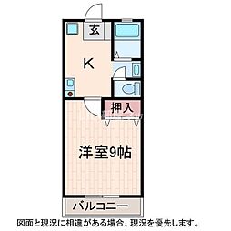 フェリーチェ藍住 2階1Kの間取り