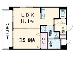 S-FORT熊本県立大学前 201 2階1LDKの間取り