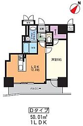 果樹園ＳＴ 12階1LDKの間取り