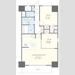 JS御園通 10階2LDKの間取り