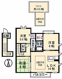 フィオレンテ　Ａ棟 2階3LDKの間取り
