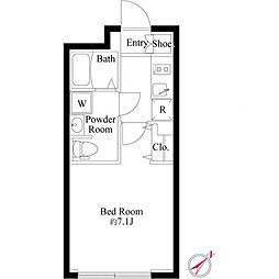 ハーモニーグラシア代々木 5階1Kの間取り