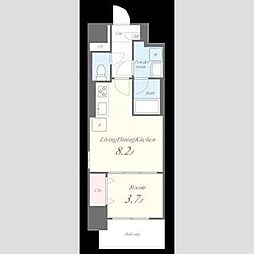 ウィステリアフロリバンダ 0707 7階1LDKの間取り