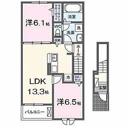 ラ・テールII 2LDKの間取図画像