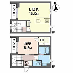 グランメゾン　アムール錦町 2階1LDKの間取り