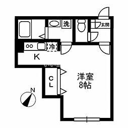 ザ・パーククロス千歳烏山 3階ワンルームの間取り