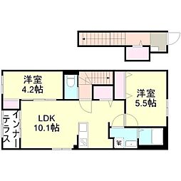メゾン・ド・コローレ 2LDKの間取図画像