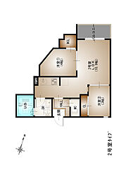 Regalest-F 矢野東II 202 2階2LDKの間取り