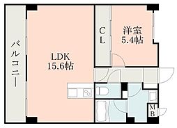 JR豊肥本線 肥後大津駅 徒歩17分の賃貸マンション 4階1LDKの間取り