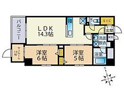 Odaki Bldg OTEMON 2SLDKの間取図画像