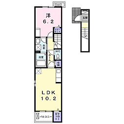 フィオーレ・M 1LDKの間取図画像