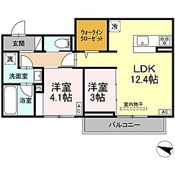 ディアライズ春日町B棟 2LDKの間取図画像
