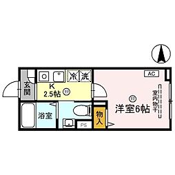 海とyacht 101 1階1Kの間取り