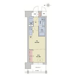 リシュドール梅小路 1DKの間取図画像