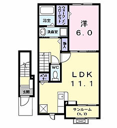 カンファタブル_KII 1LDKの間取図画像