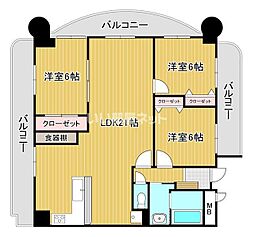 クレセール守恒 3LDKの間取図画像