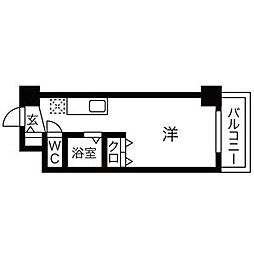 メゾンクレスト元町 ワンルームの間取図画像