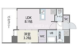 アルティザ博多ミッドシティ 1LDKの間取図画像