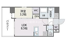 アルティザ博多ミッドシティ 1LDKの間取図画像