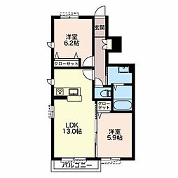 間取図画像 2LDK