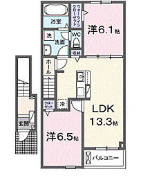 ディオピーノII 2LDKの間取図画像