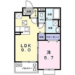 グランソレイユ楠葉3 1LDKの間取図画像