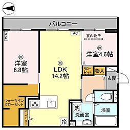 そらみつ大和八木 2LDKの間取図画像