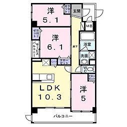 リアンコート 3LDKの間取図画像