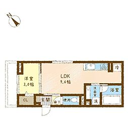 リアン 301 3階1LDKの間取り
