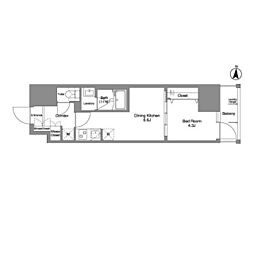 Daffitto錦糸町 1DKの間取図画像