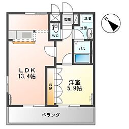 RUINSHILL 1LDKの間取図画像