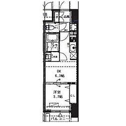 Alivis九条 1DKの間取図画像