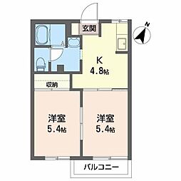 サイクルロード桜台A 2Kの間取図画像
