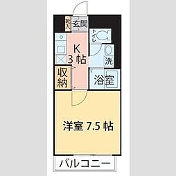 リエス上杉一丁目 1Kの間取図画像