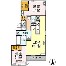(仮称)DーROOM長泉町竹原分譲PJ 工事 2LDKの間取図画像