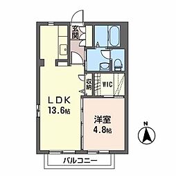 シャーメゾン泉沢 1LDKの間取図画像