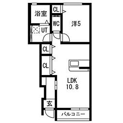 grand parace(グランドパレス)奥州I 1LDKの間取図画像