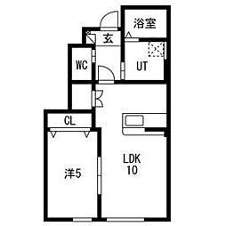 grand parace(グランドパレス)奥州II 1LDKの間取図画像
